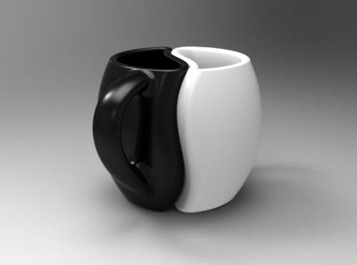 Yin-Yang Espresso Mug 3d printed Yin-Yang Espresso mug couple - side view