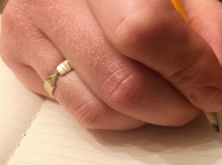 Pencil Ring, Size 8 3d printed Raw brass