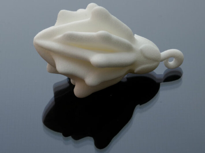 Laurel Charm 3d printed Printed in White Strong &amp; Flexible Polished.