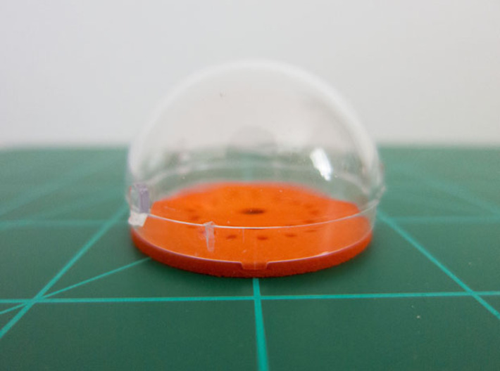 LED Mounting Disc - 1:350 Alternative Part 3d printed Printed part (orange) with original outer dome kit part.