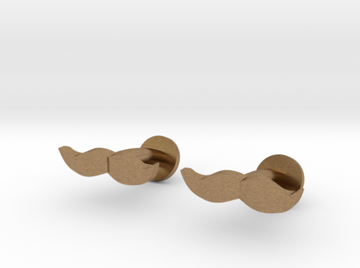 Moustache Cufflinks 3d printed 