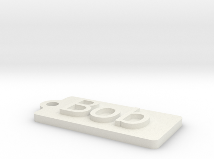 Name Tag Bob Key chain Fob Zipper Tag 50x25x5mm 3d printed
