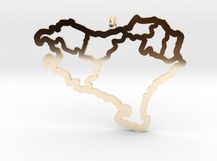 Basque Country Pendant (Gold,Silver,Brass) 3d printed