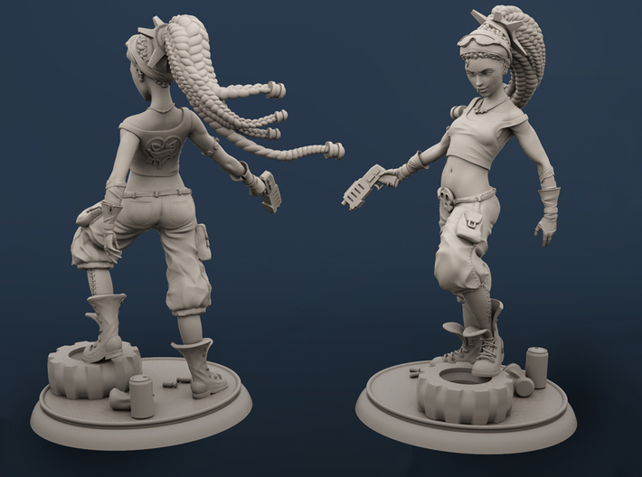 Molly the Punk 3d printed Render_02 Size and Back view