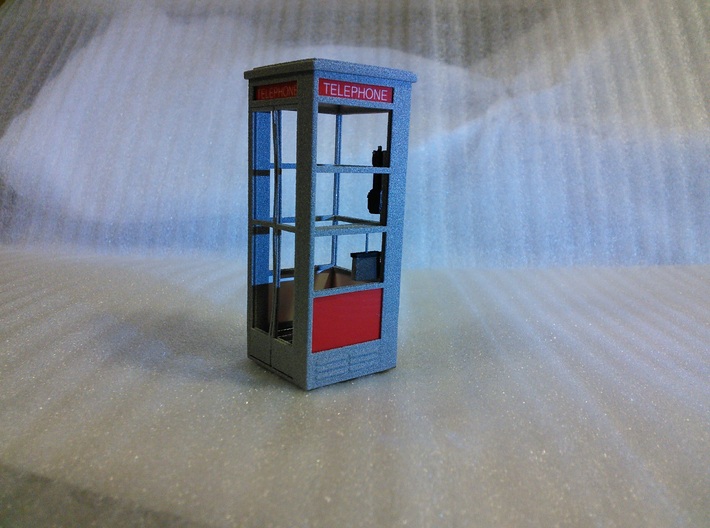 Telephone Booth, 1/32 Scale 3d printed Transparent film was not used as glass when constructing this model which was printed in Metallic Plastic.