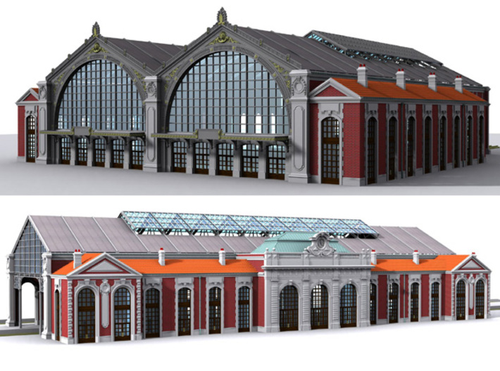 NGG-BVA02dg - Large Railway Station 3d printed 