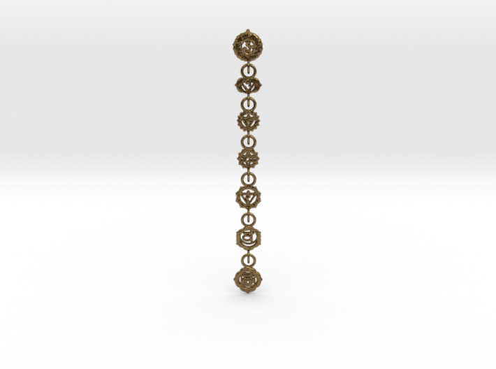 7 Chackras Buddist Pendant (Interlocking, 7,5 cm) 3d printed