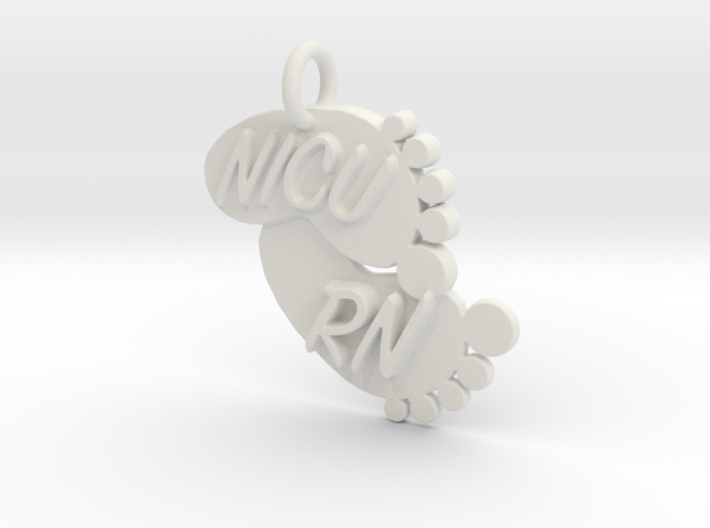 NICU RN Foot Print Keychain 3d printed