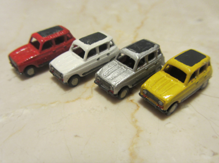 Renault 4 Hatchback 1:160 scale (Lot of 6 cars) 3d printed Lot of 6 cars, Paint not included