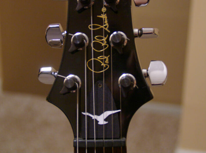 Truss Rod Cover for PRS Guitar - Seagull Insert 3d printed Cover in black and bird in white