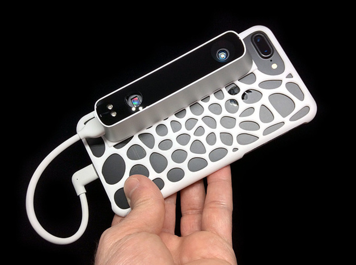iPhone 7&8 Plus  Structure Sensor Case 3d printed White Strong & Flexible print