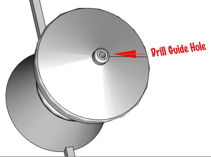QR Vent Curved Roof X 6 3d printed This image shows the drill guide hole location for the dressmakers pin spire.