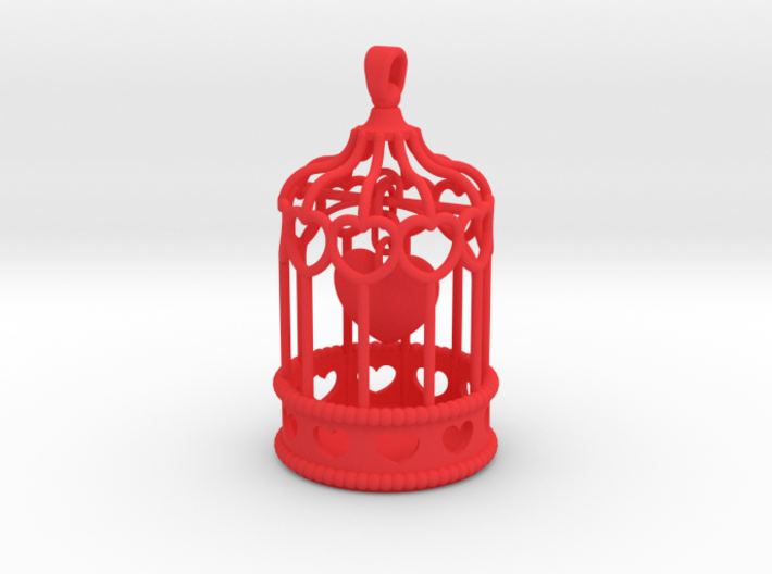 Caged Heart Charm 3d printed