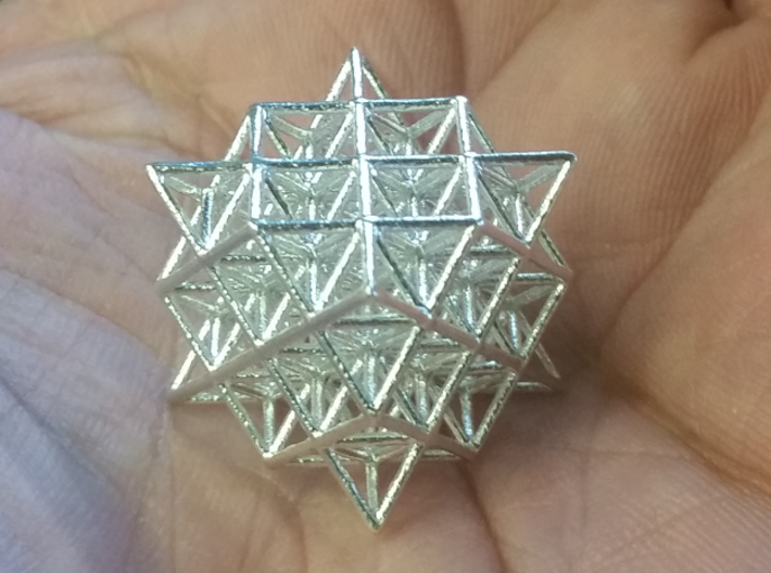 64 Tetrahedron Grid small 1&quot; 3d printed