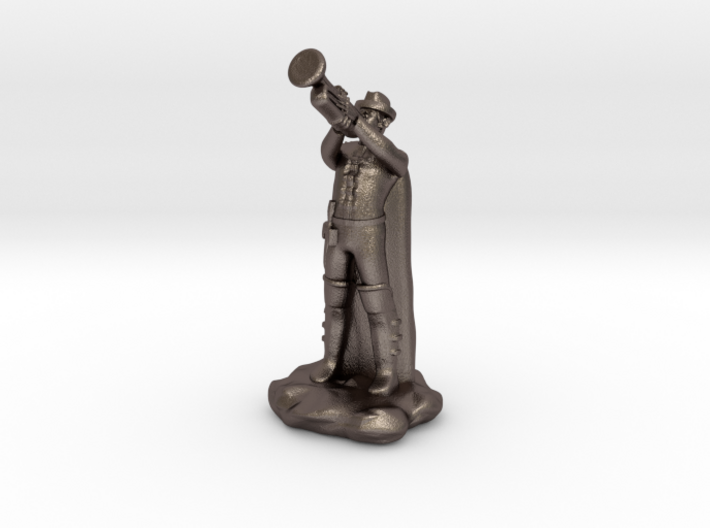 Half Elf Bard In Trilby Playing Trumpet 3d printed