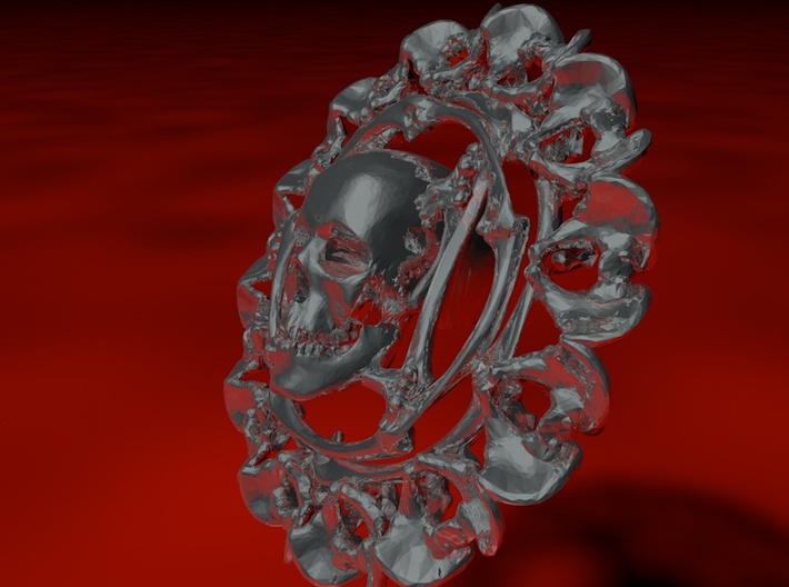 pendant skull and pelvis 3d printed 