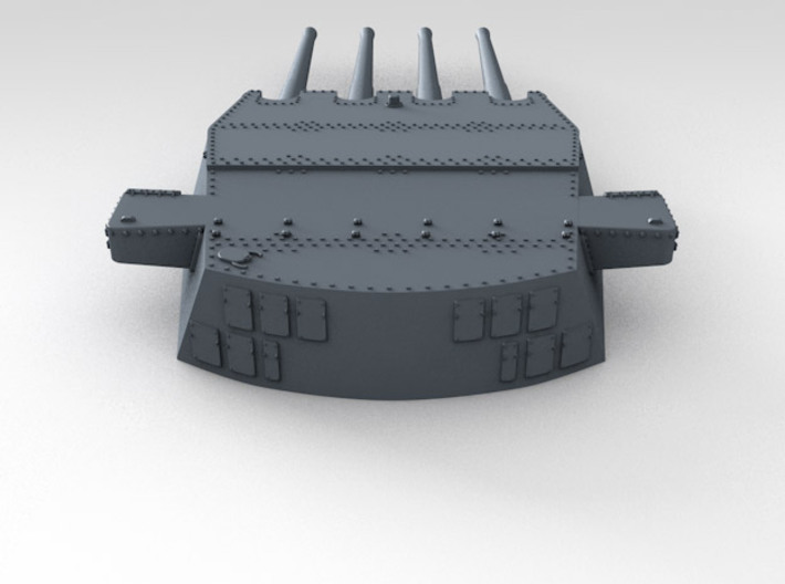 1/700 HMS King George V 14" Turrets 1942 3d printed 3d render showing product detail (A Turret)