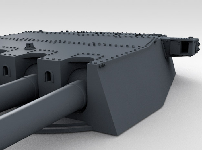 1/700 HMS King George V 14" Turrets 1942 3d printed 3d render showing product detail (A Turret)