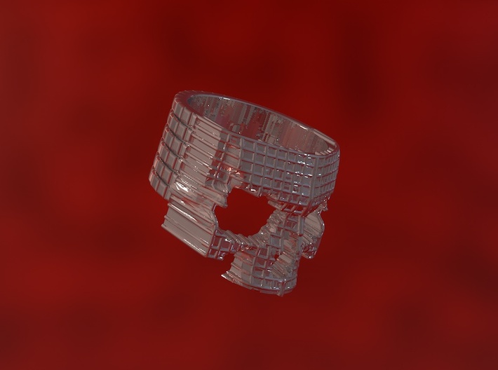 Anello Skull Waffle 3d printed 