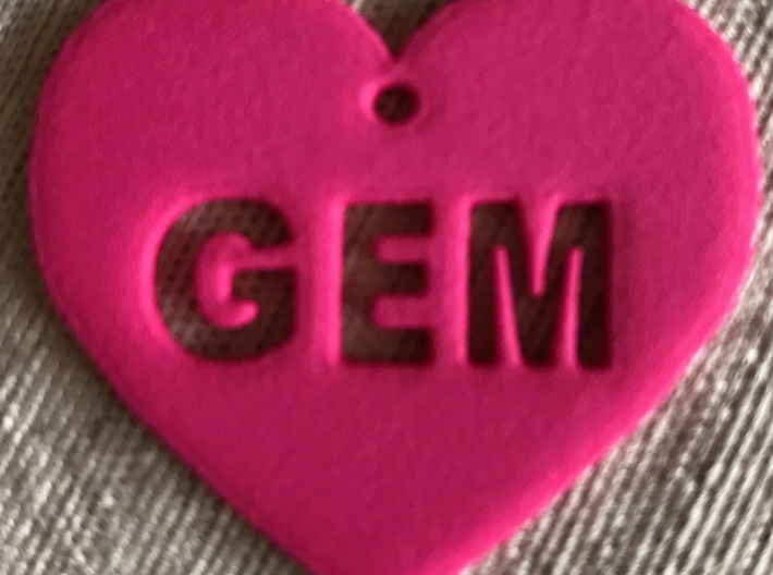 Heart Name Tag Large (2.5") 3d printed 