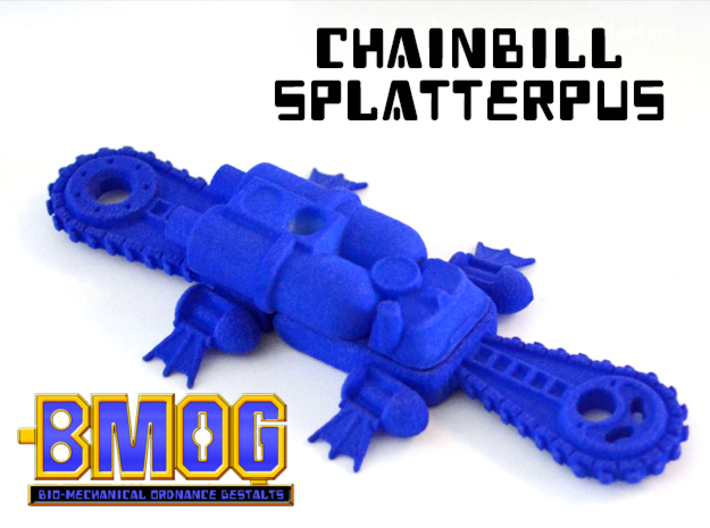 BMOG Chainbill Splatterpus 4-part Kit 3d printed Blue, strong and flexible print.