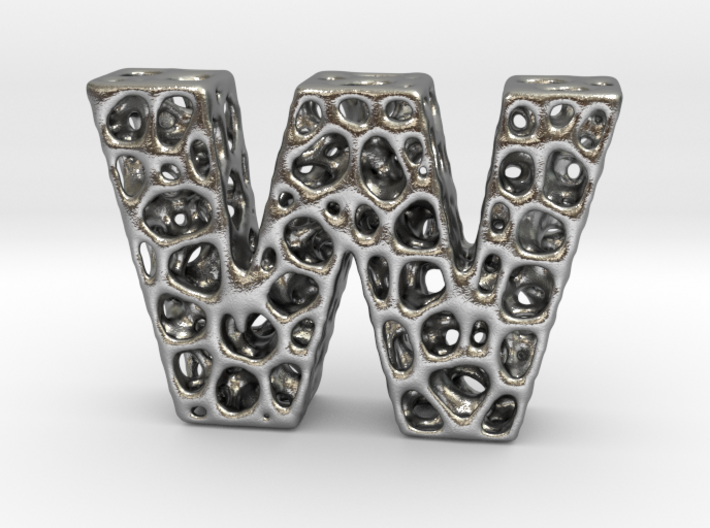 Voronoi Letter ( alphabet ) W 3d printed