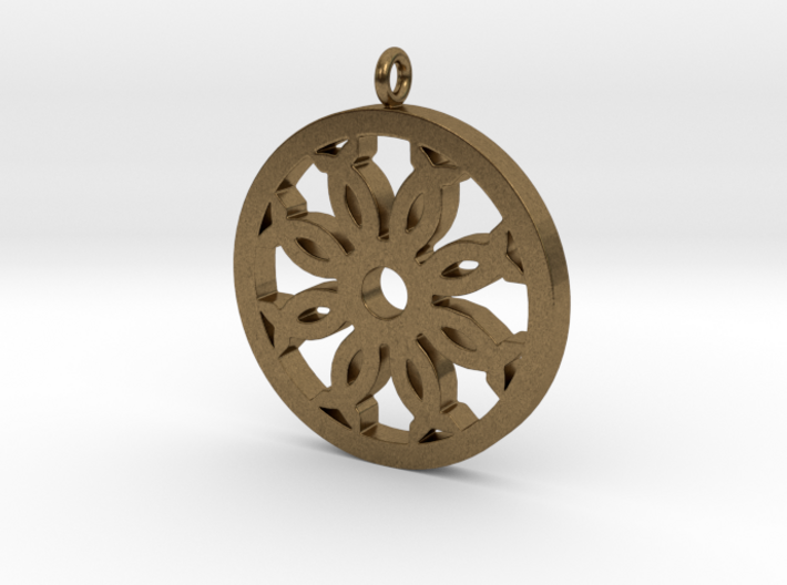 Crest pendant with ring 3d printed