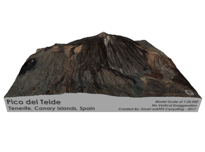 Pico del Teide Map, 1:30,000 3d printed 