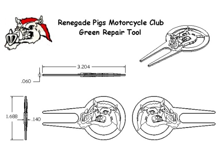 Renegade Pigs Motorcycle Club Green Repair Tool 3d printed 