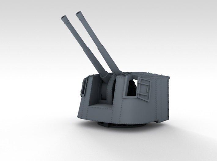 1/350 4.7" MKXII CPXIX Twin Mount x4 40º 3d printed 3d render showing product detail