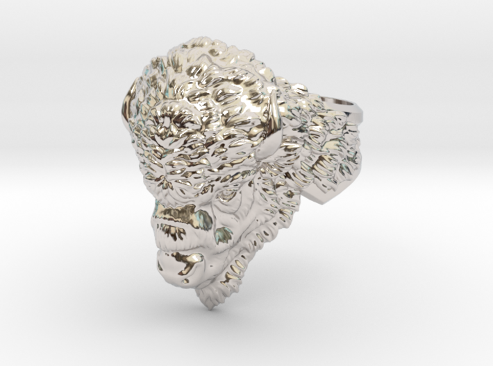 Bison Head Ring 3d printed