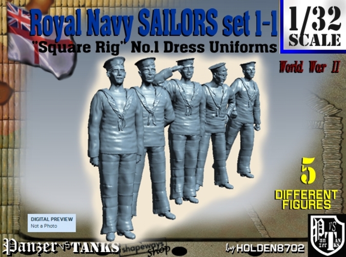 1-32 Royal Navy Sailors Set1-1 3d printed