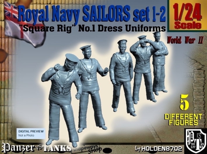 1-24 Royal Navy Sailors Set1-2 3d printed