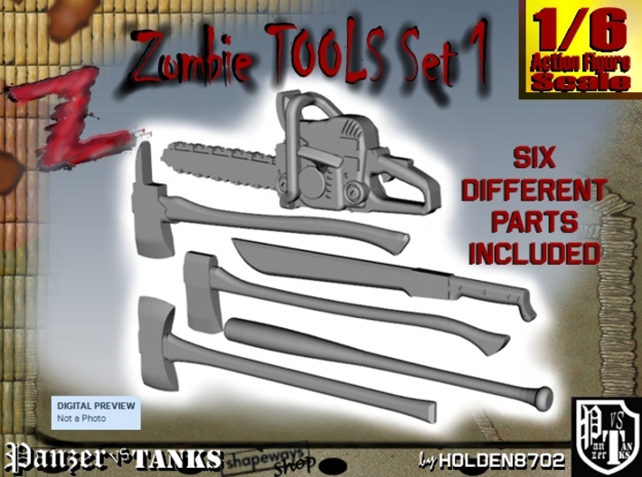 1-6 Zombie Tools Set1 3d printed