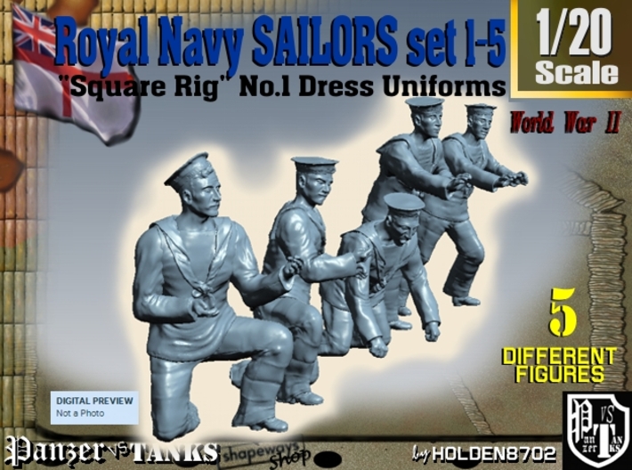 1-20 Royal Navy Sailors Set1-5 3d printed