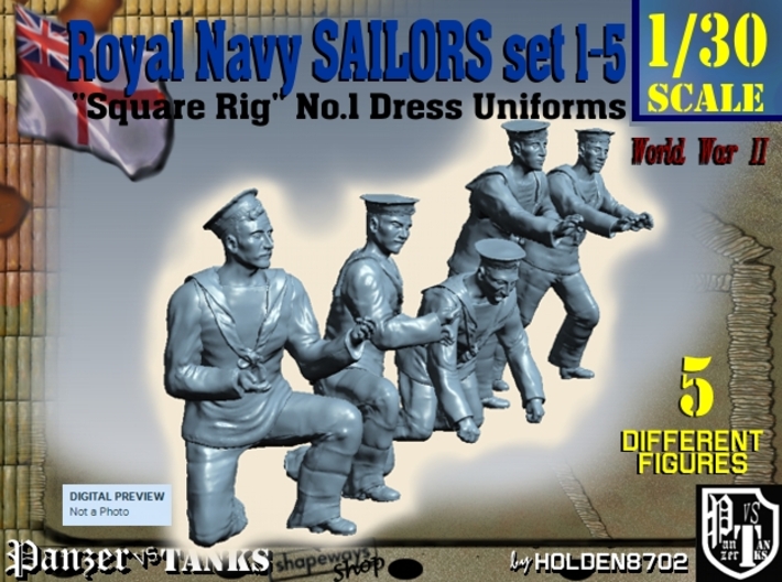 1-30 Royal Navy Sailors Set1-5 3d printed
