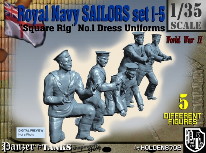 1-35 Royal Navy Sailors Set1-5 3d printed