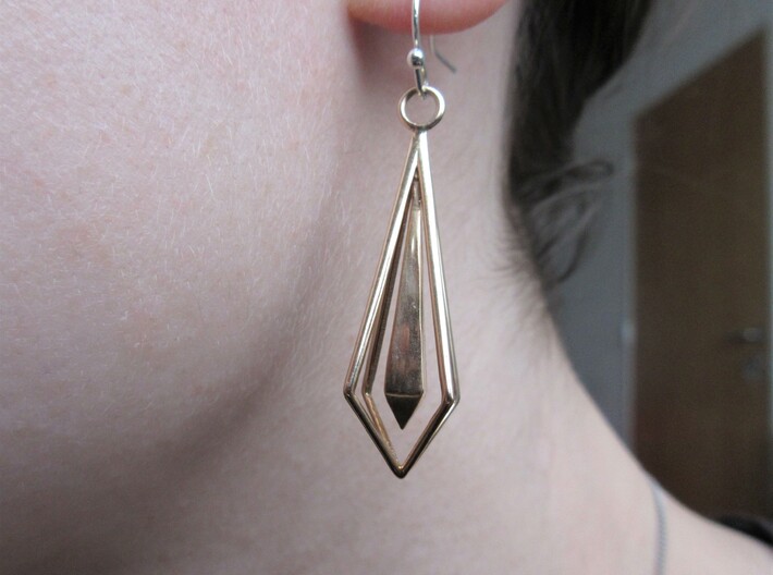 Geometric chic earrings 3d printed 