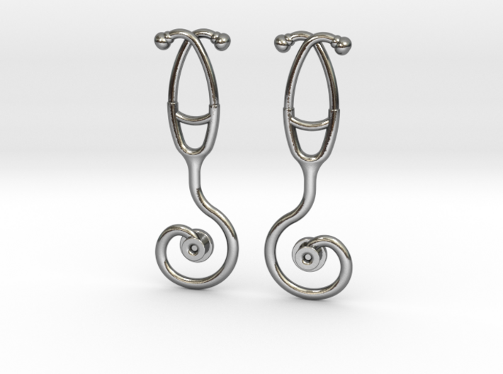 Stethoscope Spiral Earring 3d printed