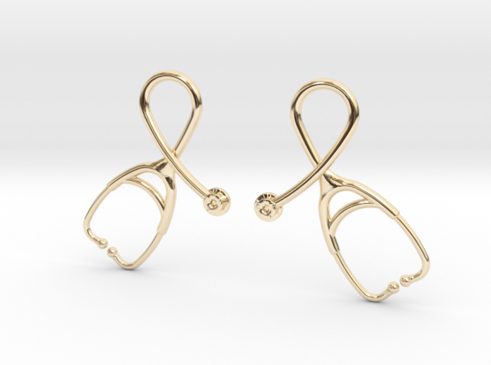 Stethoscope Looped Earrings 3d printed