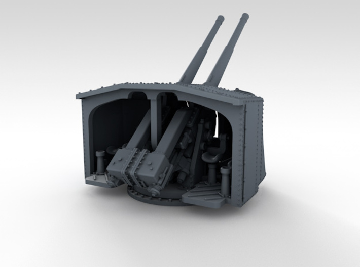 1/350 4.7" MKXII CPXIX Mount x4 40º Ports Closed 3d printed 3d render showing product detail