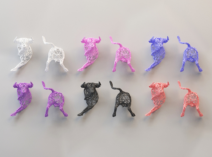  wall decoration "Bulls" (h:10 cm/4 In) 3d printed 