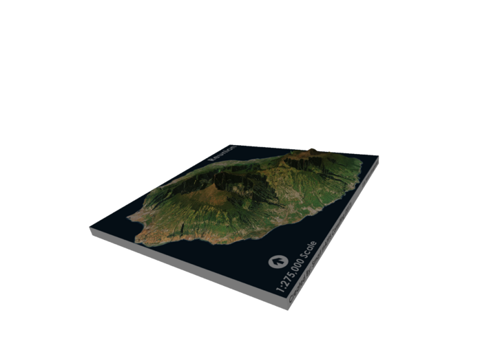 Reunion Island Map 3d printed