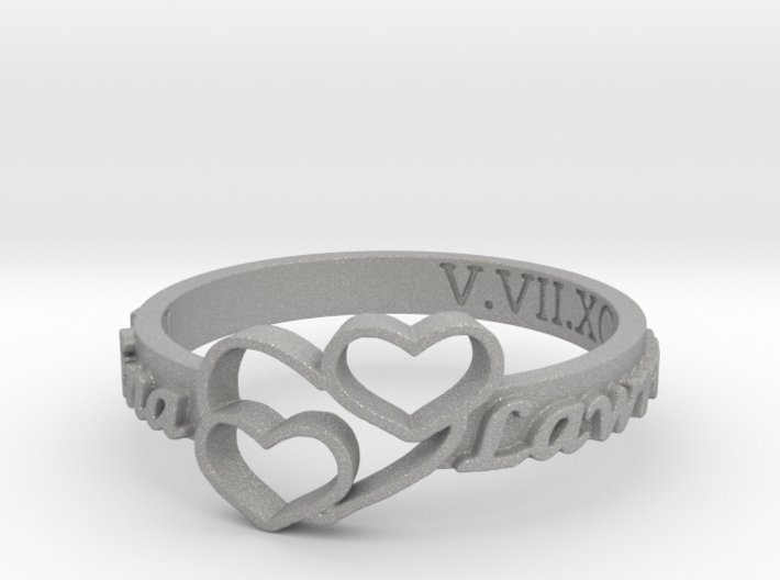 Anniversary Ring with Triple Heart - May 7, 1990 3d printed