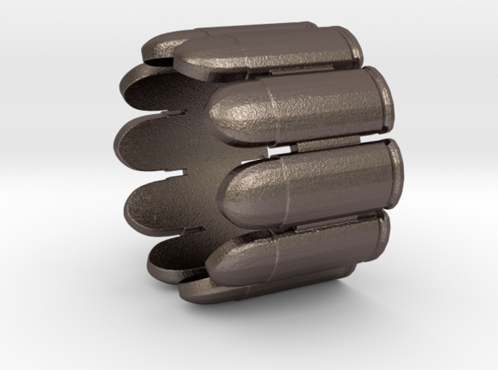 Pistol Bullets, 10, Thick, Ring Size 14 3d printed