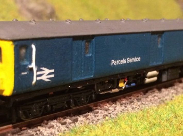 N Scale (1:148) Class 128 Gloucester Parcels Body 3d printed Model of Class 128 in BR Blue