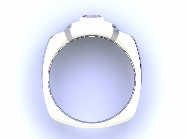 David shape emerald top ring 3d printed 