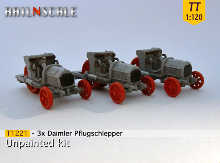 3x Daimler Pflugschlepper als Ladegut (TT 1:120) 3d printed