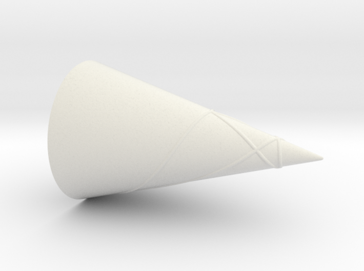 Geodesics Between Points on a 100 Degree Cone (4) 3d printed