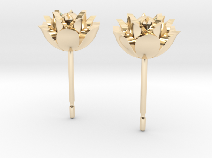 Lotus earrings 3d printed 